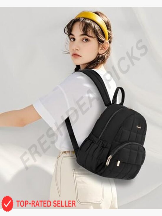 Mini Quilted Puffer Backpack Lightweight Casual Daypack with Anti-theft Pocket main image 5
